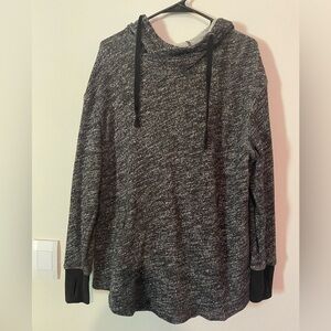 Women's Black and Gray Hoodie with Thumb Holes